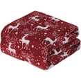 thumbnail image 3 of NobleHouse Velvet Touch Holiday Throw Fleece Blanket (50" x 60") - Reindeer, 3 of 4