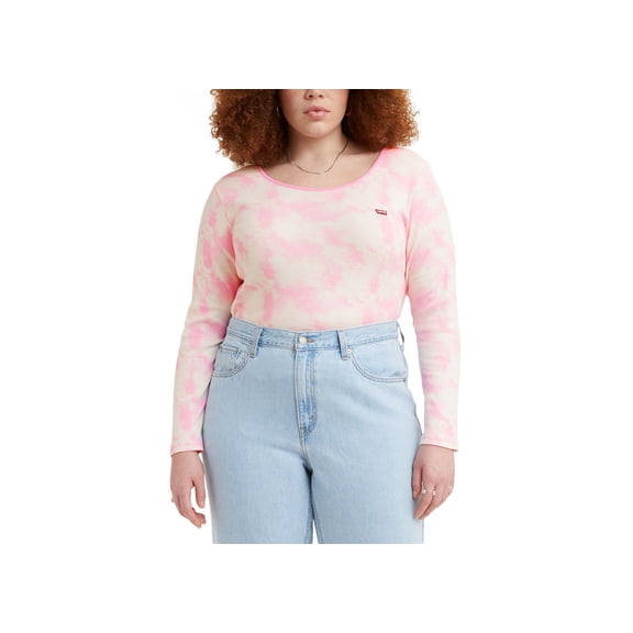 Plus Size Honey Long Sleeve T-Shirt Begonia Pink 4X