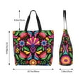 thumbnail image 5 of Naloa Colorful Floral Embroidery Mexican Tote Bag for Women Large Capacity Shoulder Bag for College Work Travel Shopping, 5 of 8