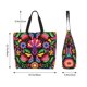 thumbnail image 5 of Balery Colorful Floral Embroidery Mexican Bolsa Tote Estilo Estético con Cremalleras, Bolsa de Hombro, Bolsa de Compras Grande y Plegable, 5 of 8