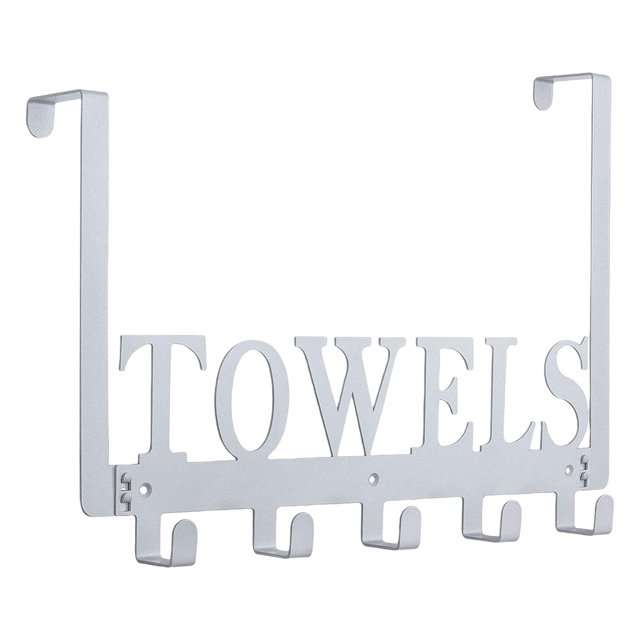 Toallero de material acero inoxidable, estante organizador de ropa de soporte, con 5 de puerta pa colg coración, pa toalla de pa proteger Gris plateado Sunnimix Perchero para colgar en la pared
