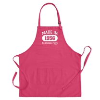 ThisWear 70th Birthday Gift Made In 1956 All Original Parts Two Pocket Apron Heliconia WAPN-0310