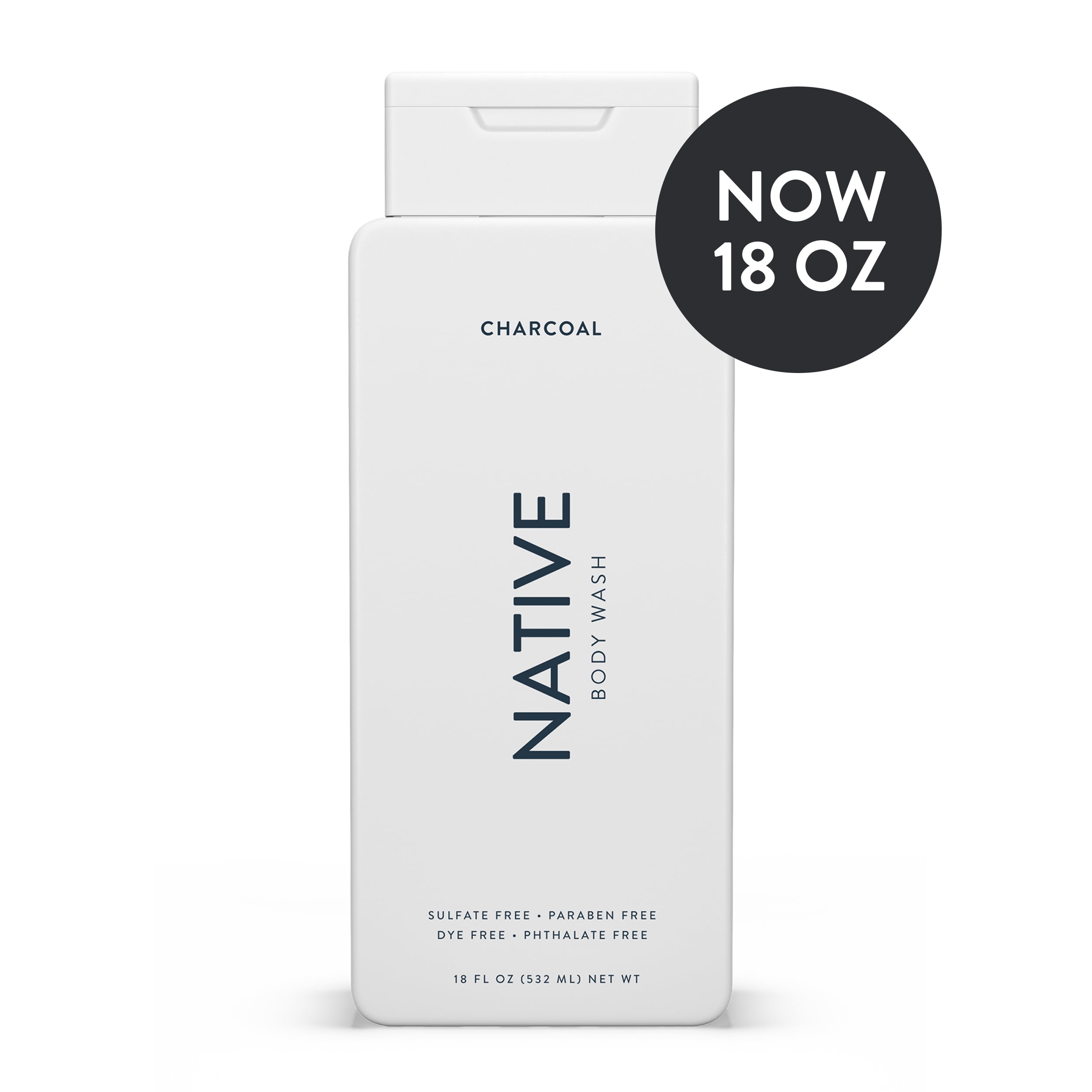 Native Natural Body Wash, Charcoal, Sulfate Free, 18 oz