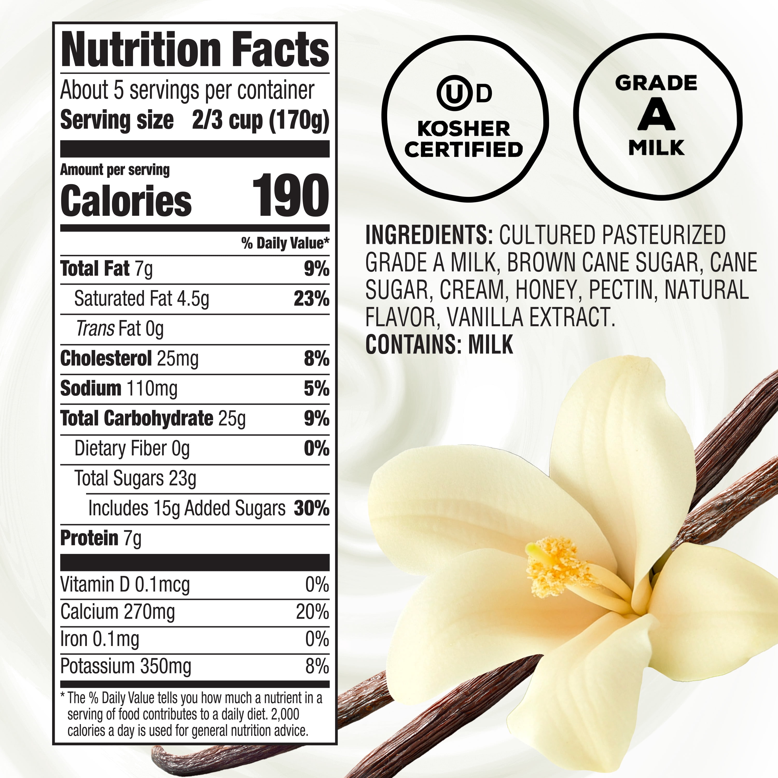 The Greek Gods Greek Style Yogurt, Probiotic Yogurt, Honey Vanilla, 32 oz