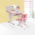 thumbnail image 6 of Kids' Table Chair Sets, Kids' Desks Chair, Height Adjustable Ergonomic Children Study Desk Table Computer Workstation With Large Storage Drawer Built-in Bookshelf, Kids Bedroom Furniture, 6 of 6