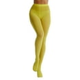 thumbnail image 2 of Uvwlwu Women Semi Opaque Soft Footed Full Length Stretch Pantyhose High Waist Tights for Daily Office Casual Evening Occasions,Yellow,One Size, 2 of 4