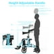 Goplus Pliant Médical Déambulateur Chaise de Transport en Aluminium Poignée Réglable Bleu – image 5 sur 10