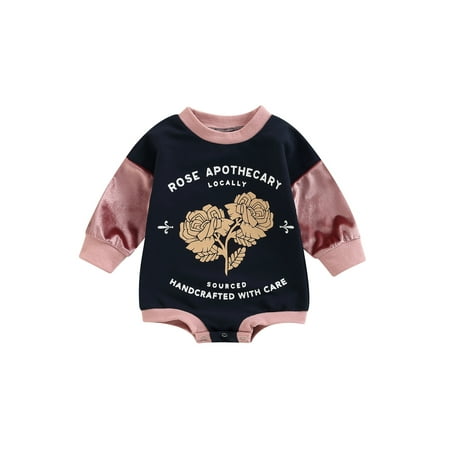 

Bagilaanoe Newborn Baby Girl Boy Oversized Romper Sweatshirt Long Sleeve Bodysuit Mushroom Flower Letter Print Pullover 3M 6M 12M 18M Infant Casual Tee Tops