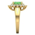 thumbnail image 3 of Clara Pucci 14K Yellow Gold 2.72ct Green Halo Ring for Women, 3 of 7