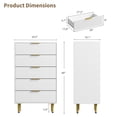 thumbnail image 2 of Wood Accent Fluted Dresser for Bedroom with 3/5/6 Drawers, Modern Chest of Drawers with Metal Handle & Feet, Dresser for Living Room, Hallway, Bedroom, 2 of 6