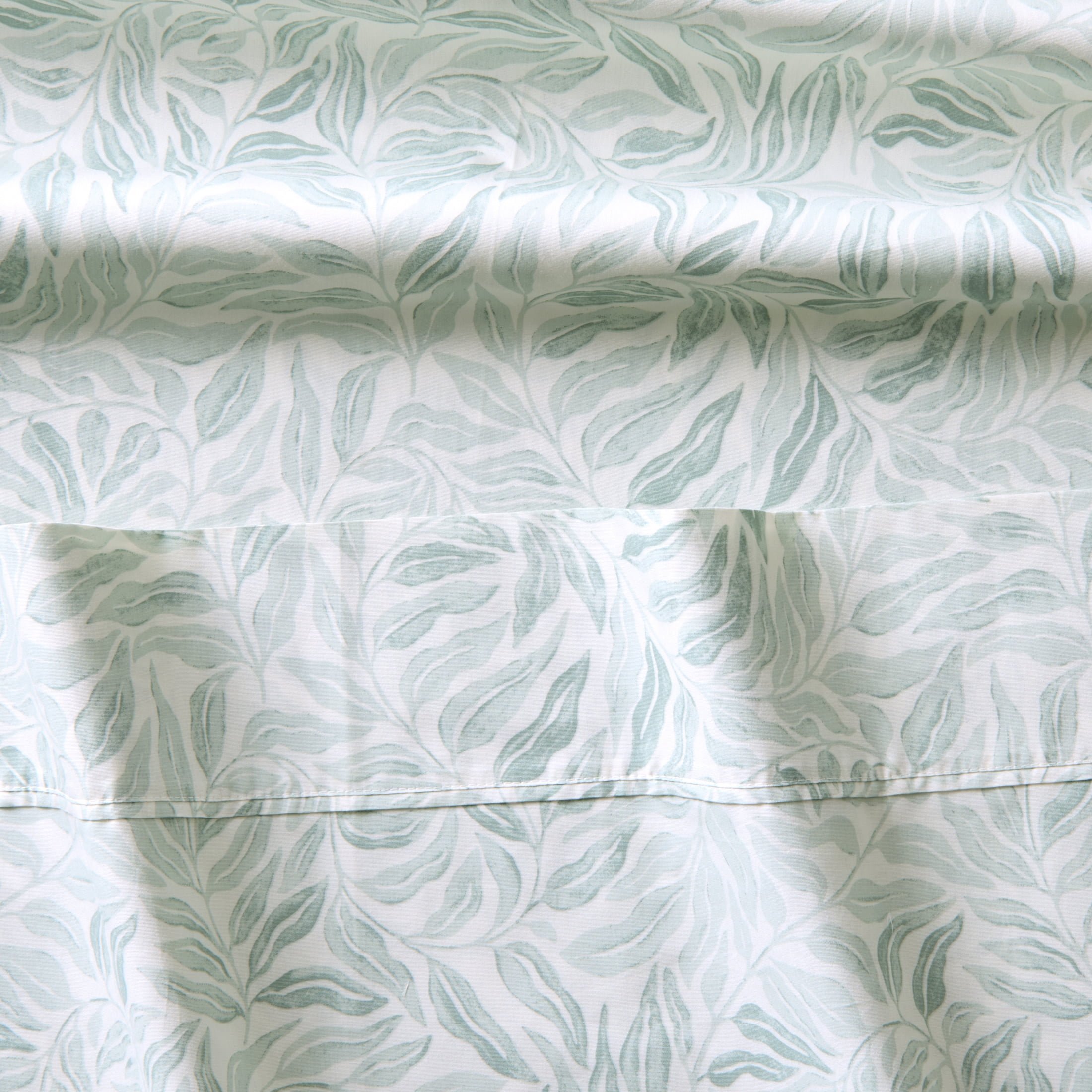 Better Homes & Gardens 300 Thread Count Cotton Percale 3-Piece Vierra Vine Green Bed Sheet Set, Twin
