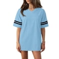 thumbnail image 5 of Plain Blank Football Jerseys For Women Unisex Athletic T-Shirts Practice Sports Uniforms Outfits Light Blue 2XL, 5 of 5