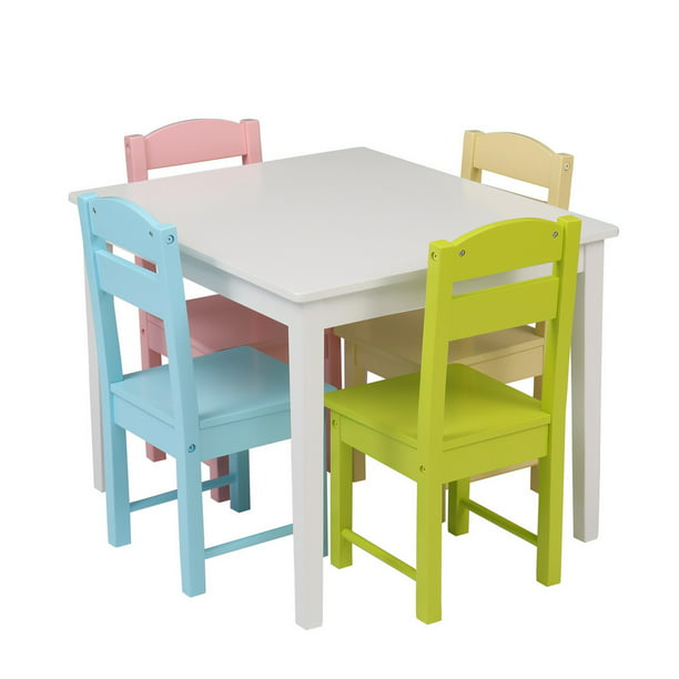 Playroom Daycare Preschool Colorful, Childrens Wooden Table And Chairs Set