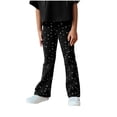 thumbnail image 2 of NAISIBABY Toddler Girls Pants, Elastic Waist Slim Fit Stretch Cotton Casual Flare Leggings Pants Black 3T, 2 of 5