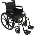 thumbnail image 1 of ProBasics Fauteuil Roulant Standard - Accoudoirs de Bureau à Dossier Rabattable - Capacité de Poids de 250 Livres - Noir - Repose-Pieds à Bascule - Siège 16 Pouces x 16 Pouces, 1 of 4