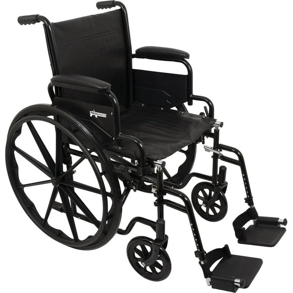 ProBasics Standard Wheelchair - Flip Back Desk Arms - 250 Pound Weight Capacity - Black - Swing-Away Footrest - 16" x 16" Seat