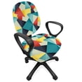 thumbnail image 1 of Abstract Office Chair Slipcover, Colorful Geometric Triangles Fractal Unusual Various Forms Hipster Graphic, Protective Stretch Decorative Fabric Cover, Standard Size, Multicolor, by Ambesonne, 1 of 5