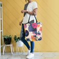 thumbnail image 4 of FORMRS Womens Canvas Tote Bag with Zipper Inner Pocket Shoulder Handbag, Flowers Pattern Style, 4 of 7