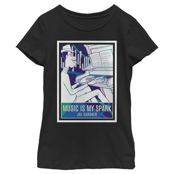 Girl's Soul Music Is My Spark Graphic Tee Black Large