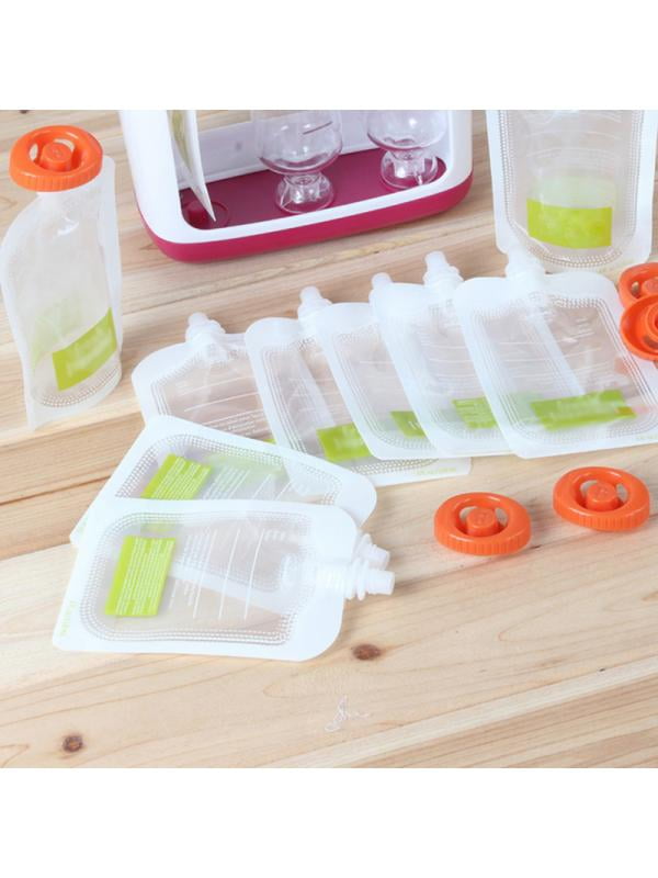 10PCS Fresh Squeezed Pouches Baby Weaning Food Puree Reusable Storage Fast Best 