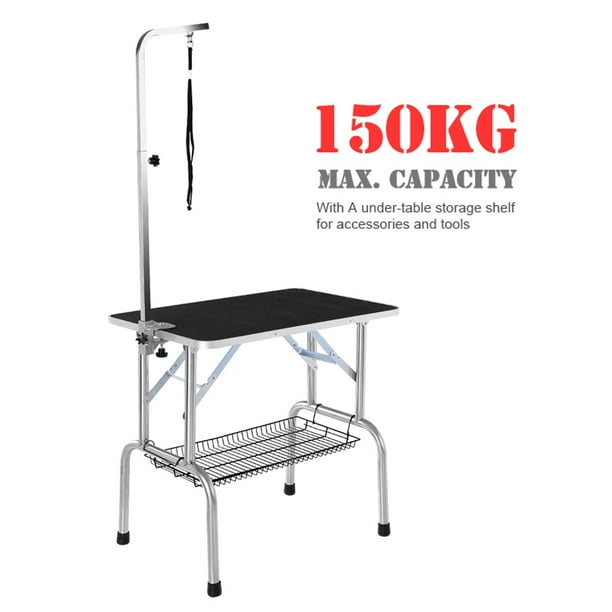 iKayaa 32" Portable Folding Pet Dog Grooming Table W/ Arm & Noose