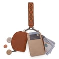 thumbnail image 4 of Wrangler Aztec Keychain Wristlet Wallets for Women Western Dual Pouch Wristlet Credit Card Holder Wallet with Zipper Pocket, Aztec-Brown, 4 of 7