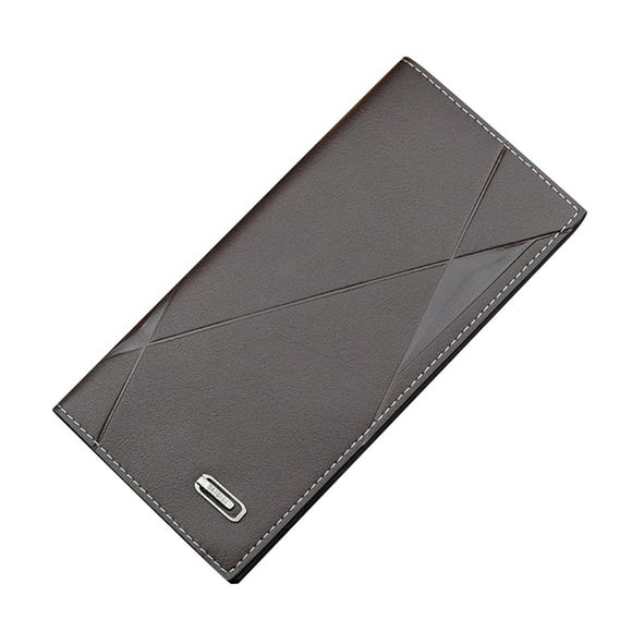 Fashion Stripe Long Wallet Artificial Leather Solid Color Men Business Open Purse Multiple Card Slots Clutch Bag