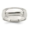 thumbnail image 7 of 925 Sterling Silver 7mm Half Round Milgrain Band Ring Size 13, 7 of 7