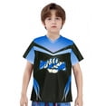 thumbnail image 3 of RUNQHUI Kids Unisex Boxing Shorts and Shirt Outfits Boxer Uniforms Boxing Clothes Set Light Blue 14, 3 of 6