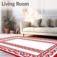 thumbnail image 2 of ODIKA 4'x6' Machine Washable Non-Slip Area Rug, Grand Aisle Spectacular Hallway Decorative Roll High Traffic Rug with Pad, Red, 730079, 2 of 8