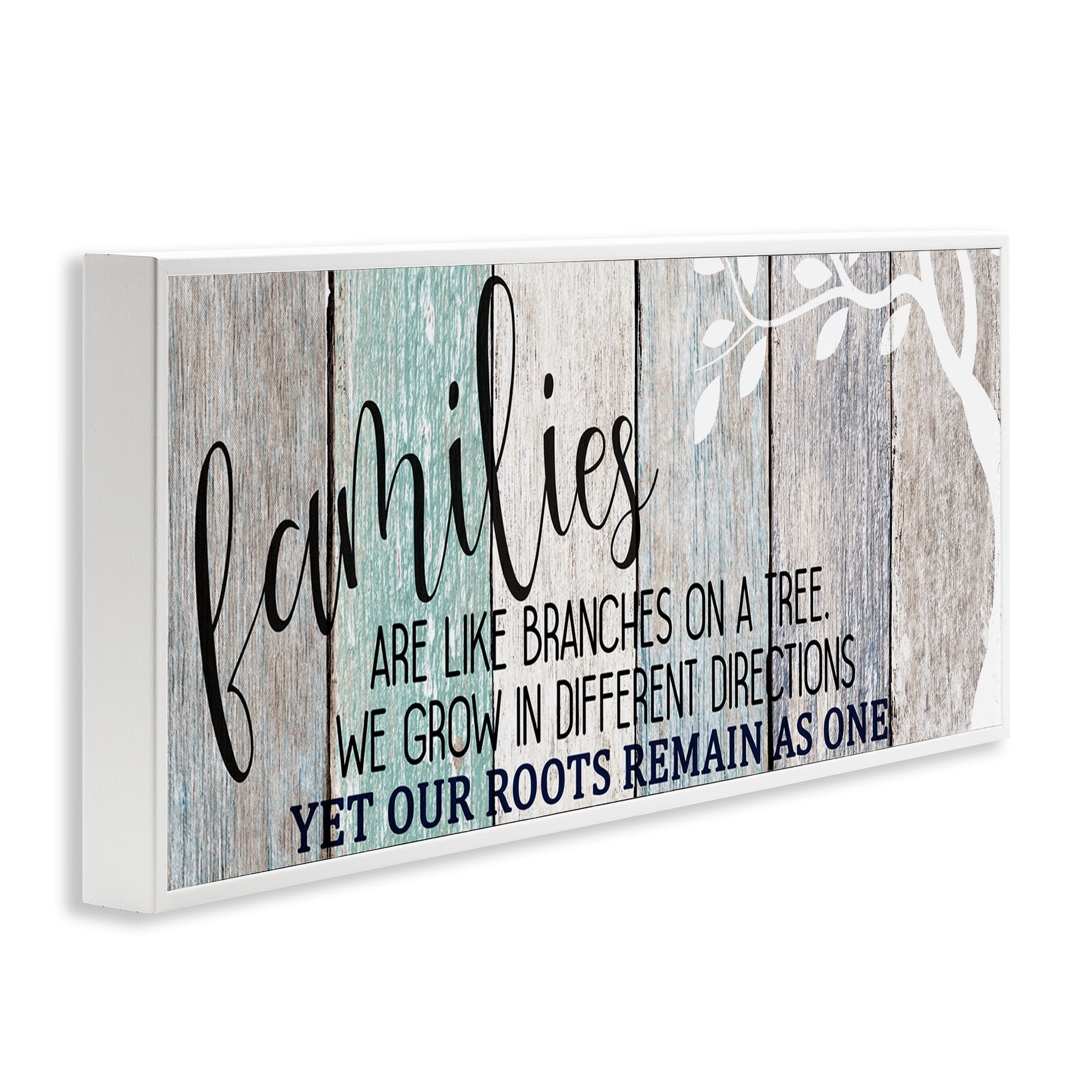 Stupell Industries Inspirational Families are Branches Quote Typography Painting White Framed Art Print Wall Art, 24 x 10