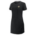 thumbnail image 2 of Women's Fanatics Black New Orleans Saints Ruched Drape T-Shirt Dress, 2 of 3