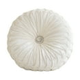 thumbnail image 5 of Clearance! Round Throw Pillow Velvet Home Decoration Pleated Round Pillow Cushion for Couch Chair Bed Car 13.7x13.7inches White, 5 of 6