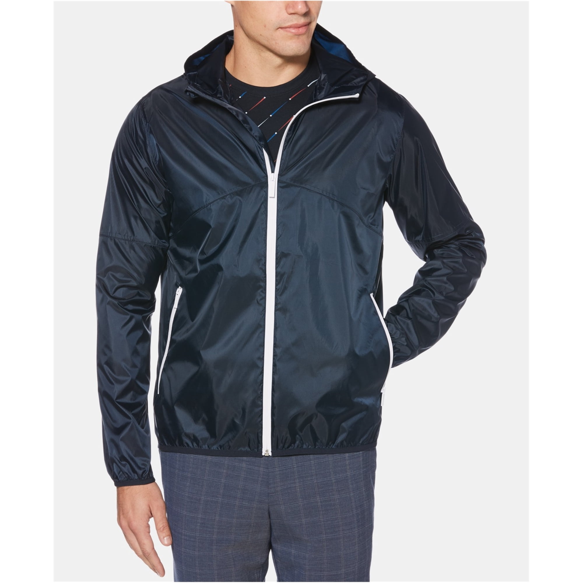 Perry Ellis Mens Hooded Bomber Jacket 