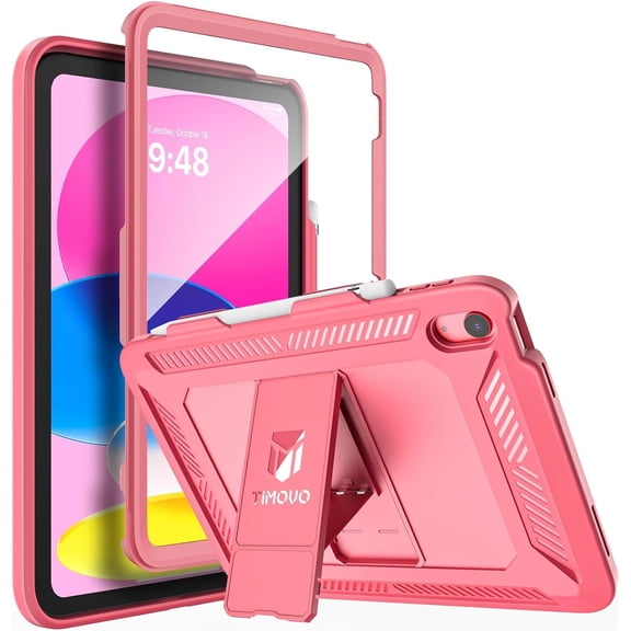 Case for iPad (A16) 11th Generation 11 Inch 2025, iPad 10th Generation Case 2022 with Screen Protector, Heavy Duty Shockproof Rugged Protective Cover, Watermelon Pink