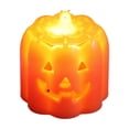 thumbnail image 2 of Pumpkin Decorations, Lantern Decor, Halloween Light, Halloween Table Decor, 2X2 Inch Mini Luminous Smiling Face Led Pumpkin Light for Thanksgiving Harvest Combined Halloween Decor, 2 of 7