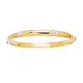 thumbnail image 2 of JewelStop 14k 2 Tone Gold 4.4 mm Bangle - 5.5", 3.5gr., 2 of 4