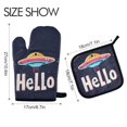 thumbnail image 2 of Yayeee Oven Mitts and Pot Holder Set of 4 Heat Resistant Kitchen Gloves Baking Hot Pad, Colorful UFO, 2 of 5