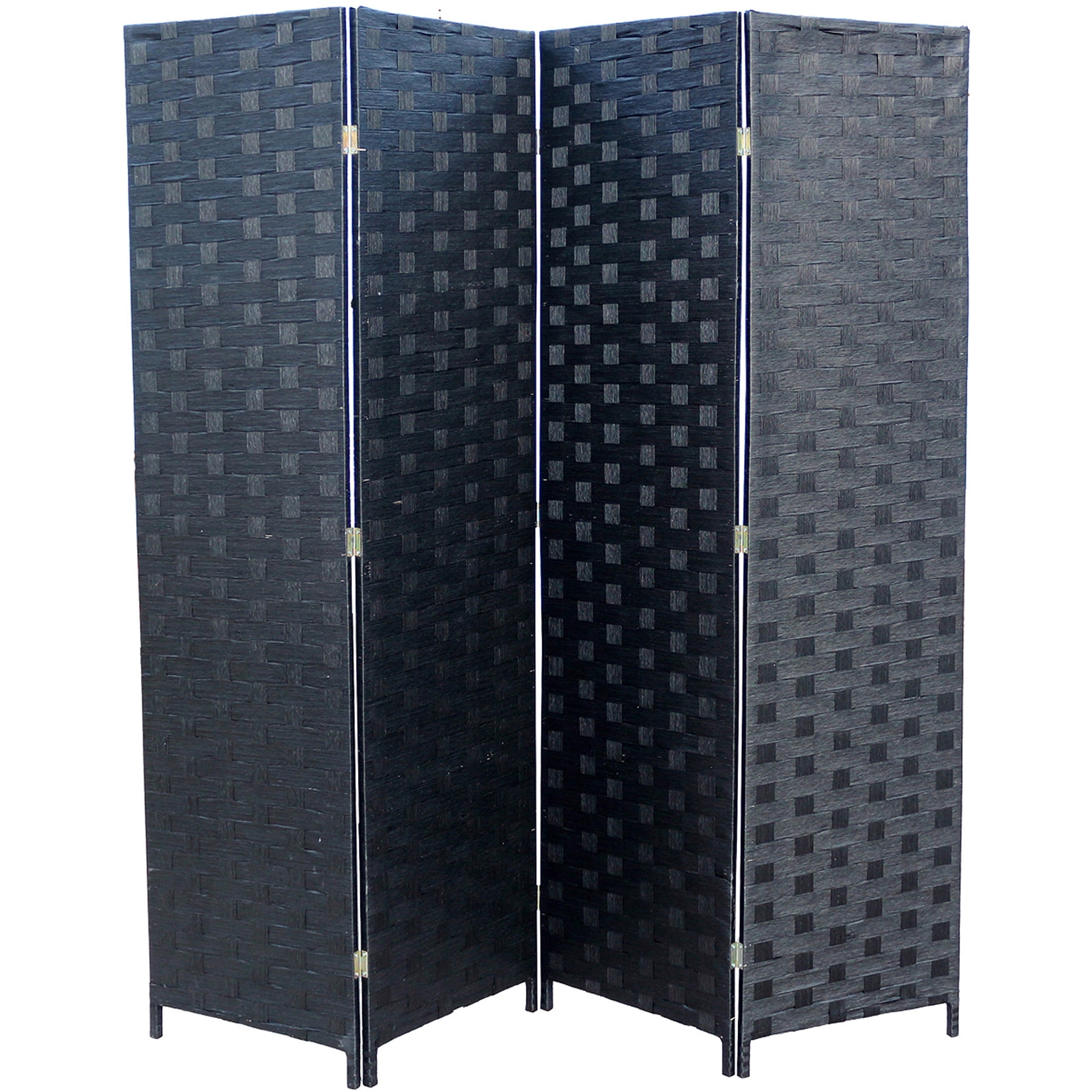 70.75" Tall 4Panel Screen / Room Divider with Paper Straw Weave design