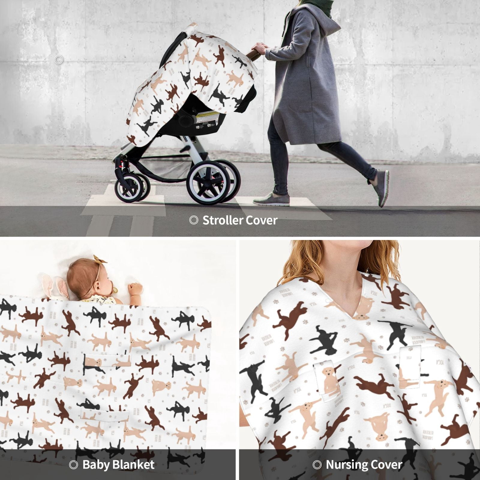 Car Seat Cover Baby - Labrador Retriever Dog No.1006 Breathable Infant Car Seat Cover for Baby Carseat, Lightweight Comfort Baby Essentials Must Haves Newborn Stuff for Girl Boy