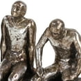 thumbnail image 4 of 13" x 7" Silver Polystone People Sculpture, by DecMode, 4 of 11