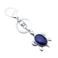 thumbnail image 2 of Llavero colgante en tortuga de aleación y piedras preciosas, regalo para mujer Lapislázuli Sunnimix llavero de tortuga para hombres, 2 of 4