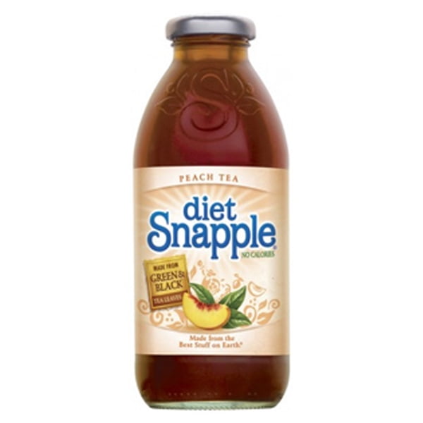 Snapple Diet Peach Tea New 16 oz Plastic Bottles Pack of 24