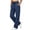 Dark blue, variant on Women High Waist Wide Leg Sweatpants JIANLAI Drawstring Loose Cargo Jogger Pants With Side Pockets, Soft Polyester Full Length Casual Sports Trousers For Workout Gym Outdoor Daily Wear