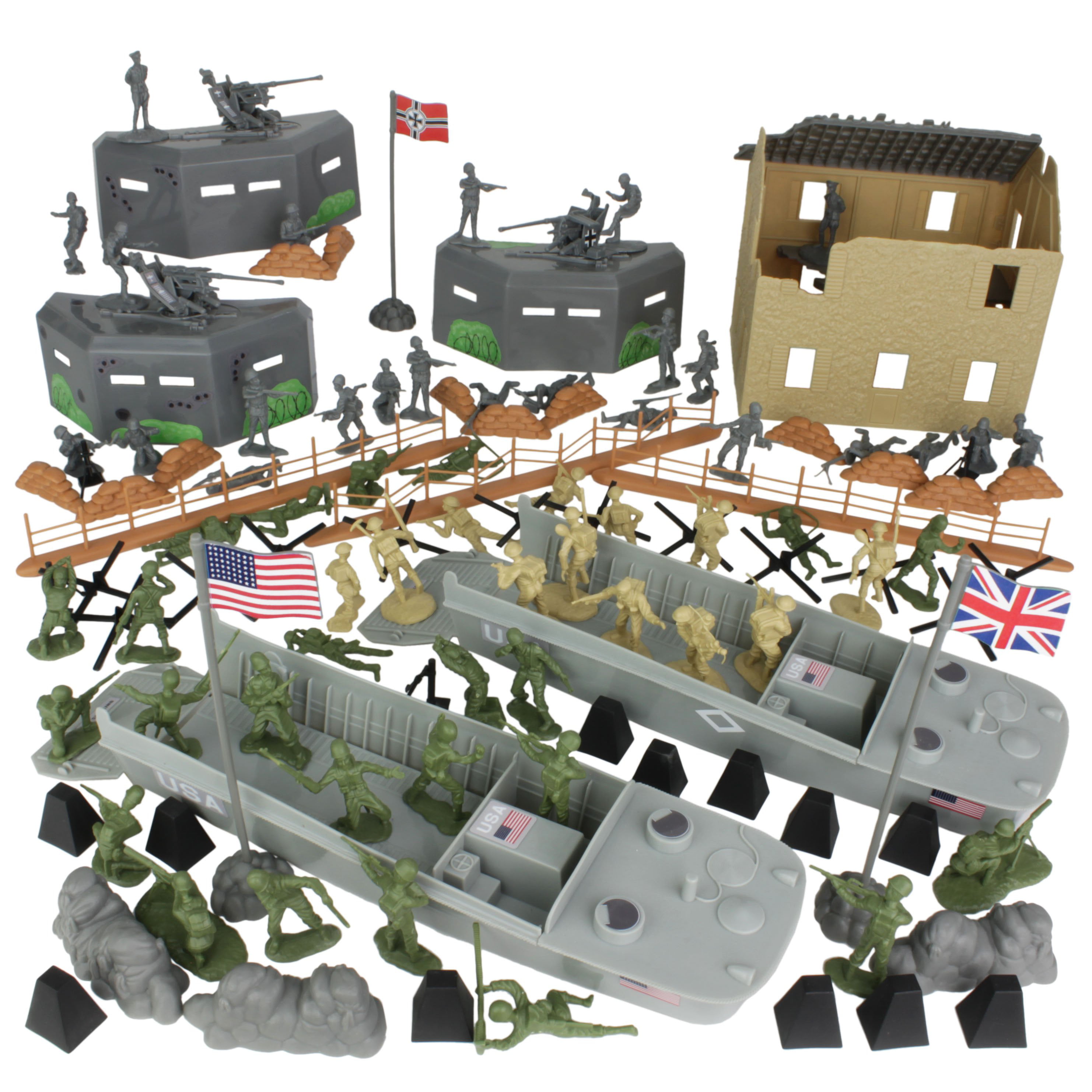 Plastic Military Base Army Camp Scene WWII Builing Kits Model Tabletop Decor 