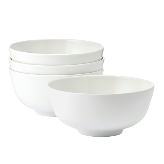 Fitz and Floyd Nevaeh 27.5 oz White Classic Rim Bone China Adult Tableware Bowls (4 Count)