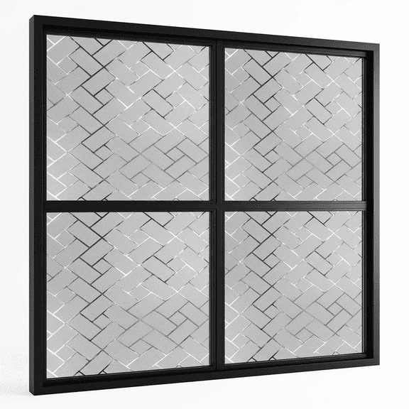 ROSEXIXI Window Privacy Film 23.6" x 78.7" Static Cling Glass Film – Diagonal Grid Opaque Frosted Decorative Sticker for Bathroom Bedroom Home Office and Front Door