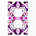 thumbnail image 2 of Metal Light Switch Plate Cover Purple Pink Flower Mandala Tile Pattern MDL036, 2 of 13