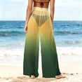 thumbnail image 2 of OGLCCG Women's Cover Up Boho Pants See Through Sheer Mesh Chiffon Flowy Beach Pants Gradient Color Wide Leg Long Palazzo Pant,XL, 2 of 7