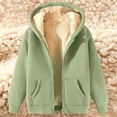 thumbnail image 4 of LUVDA Women's Fleece Lined Zip Up Hoodie Sherpa Warm Drawstring Pocket Winter Jacket, 4 of 5